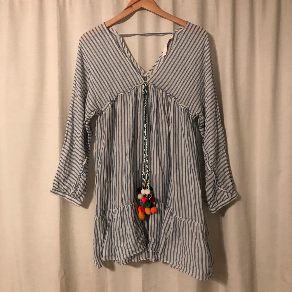 Zara- Pom Pom Tassel Linen Tunic